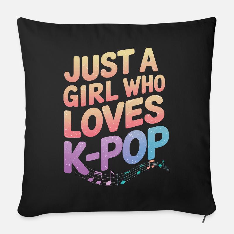 K-Pop Musik Koreanischer Pop - Sofakissen mit Füllung 45 x 45 cm - Schwarz