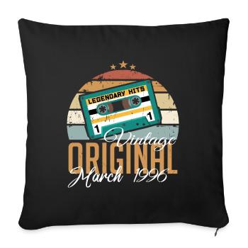 Mars 1996 - Cadeau d’anniversaire - Coussin et housse de 45 x 45 cm - noir - Devant