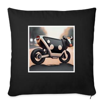 Vache comme art sur le T-shirt - Coussin et housse de 45 x 45 cm - noir - Devant