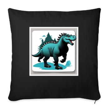 Dinosaur standing in the forest - Sofa pillow with filling 45cm x 45cm - black - Front
