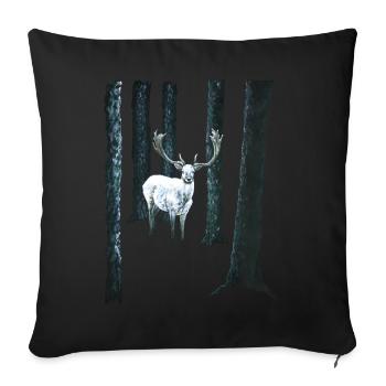 Weißer Hirsch - Sofakissen mit Füllung 45 x 45 cm - Schwarz - Vorne