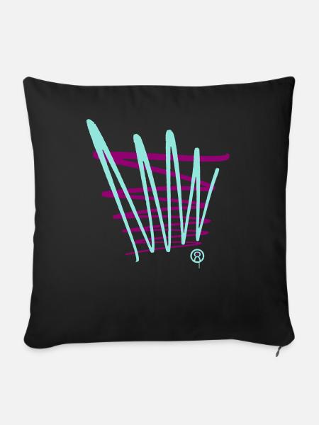 Graffiti-Linien im Zickzack - Sofakissen mit Füllung 45 x 45 cm - Schwarz