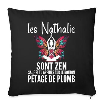 Humour Surprise pour Femme Nathalie - Coussin et housse de 45 x 45 cm - noir - Devant