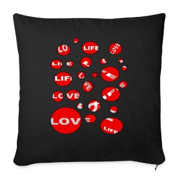 Love Life - Coussin et housse de 45 x 45 cm - noir - Devant