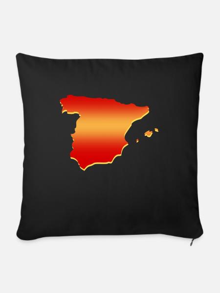 Spanien - Sofakissen mit Füllung 45 x 45 cm - Schwarz