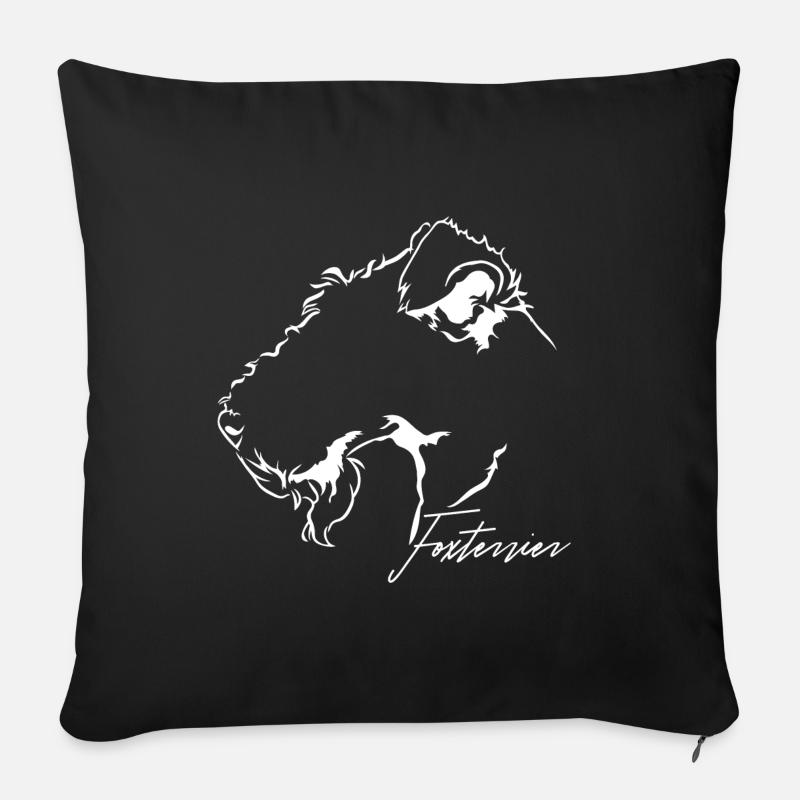 FOXTERRIER Profil Hunde Hund Wilsigns - Sofakissen mit Füllung 45 x 45 cm - Schwarz