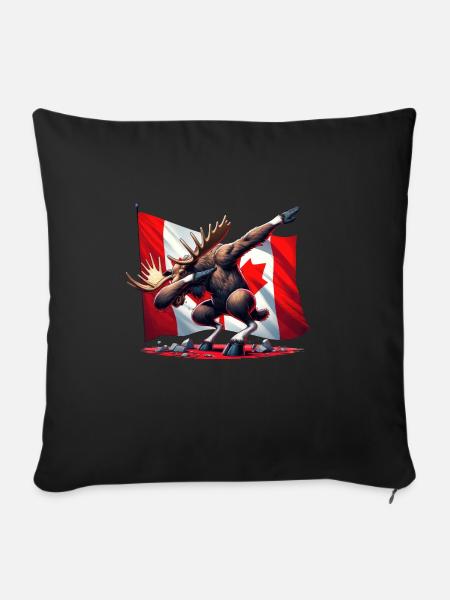 Elch entfesselt: Kanadischer Elan - Sofakissen mit Füllung 45 x 45 cm - Schwarz