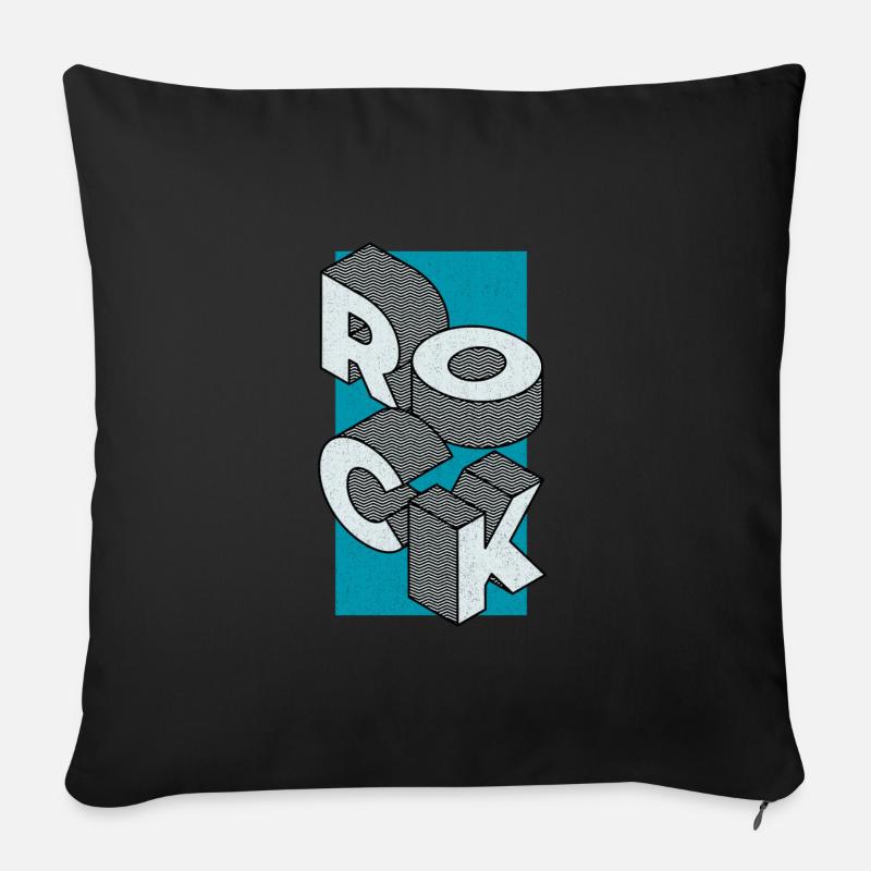 Rock türkis - Sofakissen mit Füllung 45 x 45 cm - Schwarz