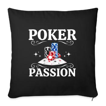 Poker Passion Kartenspiele - Sofakissen mit Füllung 45 x 45 cm - Schwarz - Vorne
