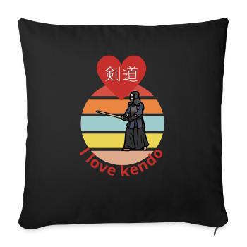 I love kendo - Sofa pillow with filling 45cm x 45cm - black - Front