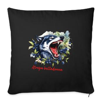 Goji – Atropa belladonna - Coussin et housse de 45 x 45 cm - noir - Devant