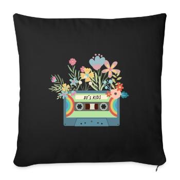 Kinder der Achtziger - Sofakissen mit Füllung 45 x 45 cm - Schwarz - Vorne