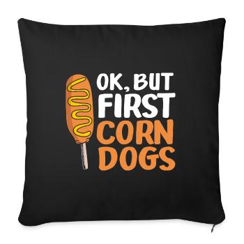 Corn dog - Sofa pillow with filling 45cm x 45cm - black - Front