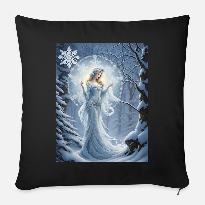 Die drittjüngste Tochter des Winters heißt blue... - Sofakissen mit Füllung 45 x 45 cm - Schwarz
