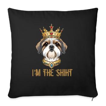 Shit tzu King - Sofa pillow with filling 45cm x 45cm - black - Front