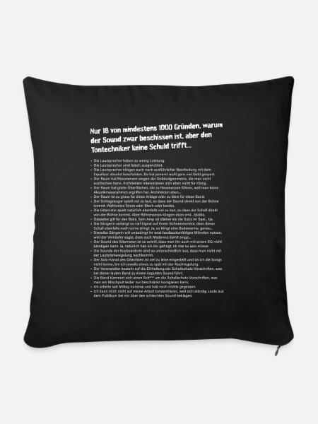 Bescheidener Sound, aber unschuldiger Tontechniker - Sofakissen mit Füllung 45 x 45 cm - Schwarz