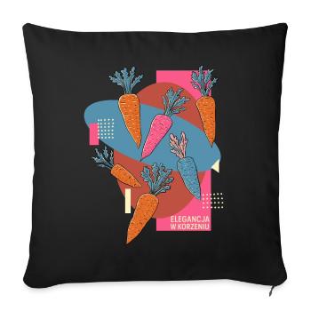 Elegance in the root - Sofa pillow with filling 45cm x 45cm - black - Front