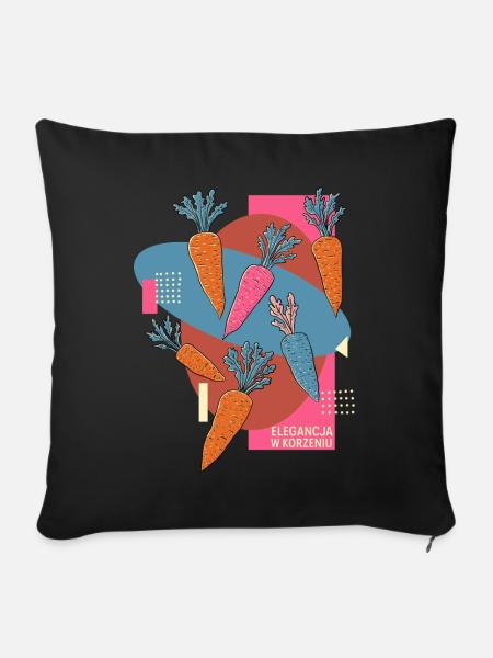 Eleganz in der Wurzel - Sofakissen mit Füllung 45 x 45 cm - Schwarz
