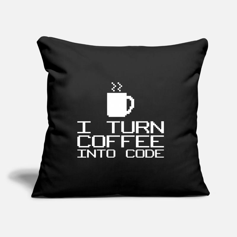 Je transforme le café en code Coussin et housse de 45 x 45 cm