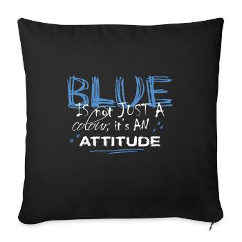 BLUE is an ATTITUDE (blue) - Sofa pillow with filling 45cm x 45cm - black - Front