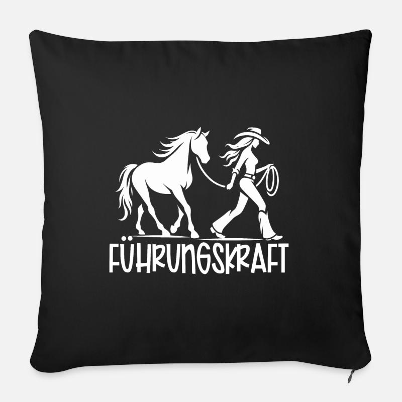 Führungskraft Pferd Pferdebesitzerin Geschenkidee - Sofakissen mit Füllung 45 x 45 cm - Schwarz