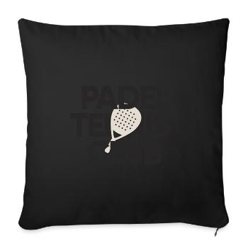 padel tennis club logo raquette - Coussin et housse de 45 x 45 cm - noir - Devant