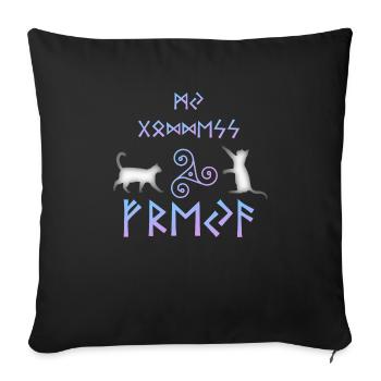 Conception viking - Freya - Coussin et housse de 45 x 45 cm - noir - Devant