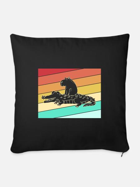 Capybara Capibara - Sofakissen mit Füllung 45 x 45 cm - Schwarz