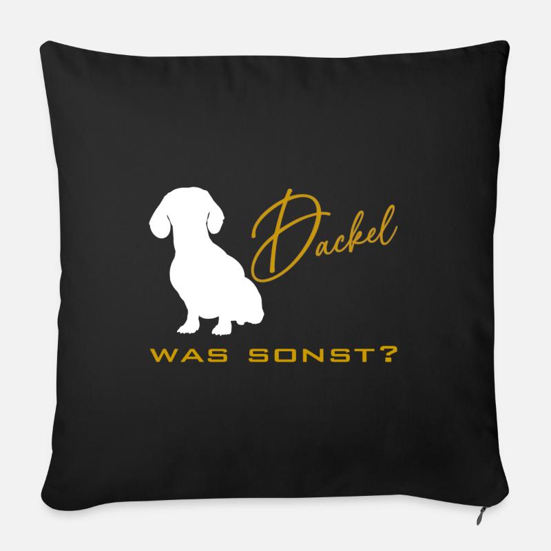 Dackel was sonst - Dackelsilhouette - Sofakissen mit Füllung 45 x 45 cm - Schwarz