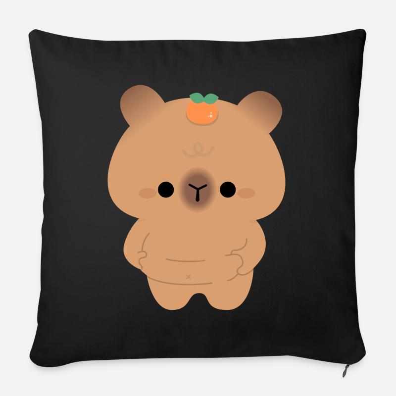 Chonky Capybara - Sofakissen mit Füllung 45 x 45 cm - Schwarz