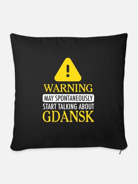 WARNING!: Gdansk - Sofakissen mit Füllung 45 x 45 cm - Schwarz