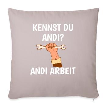 Connaissez-vous le travail d’Andi Andi ? - Coussin et housse de 45 x 45 cm - taupe clair - Devant