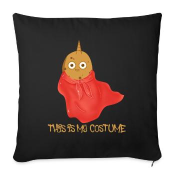 this is my costume,potato,halloween - Sofa pillow with filling 45cm x 45cm - black - Front