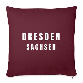 Dresde Saxe - Coussin et housse de 45 x 45 cm - bordeaux - Devant