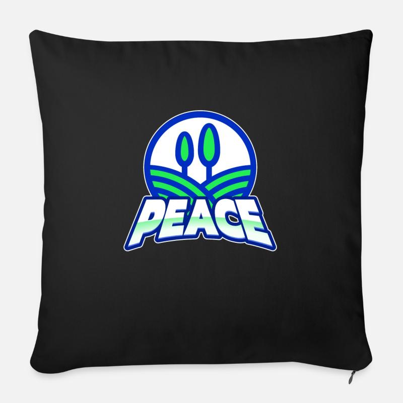 Peace 1 - Coussin et housse de 45 x 45 cm - noir
