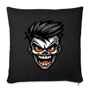 Bande dessinée zombie Halloween - Coussin et housse de 45 x 45 cm - noir - Devant