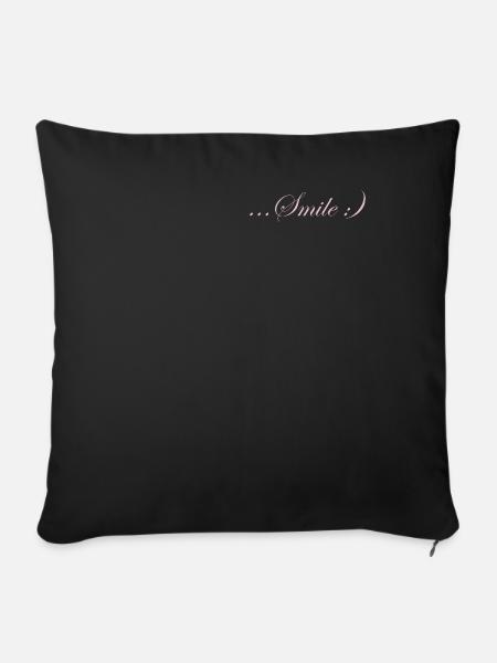 Smile Schriftzug - Sofakissen mit Füllung 45 x 45 cm - Schwarz