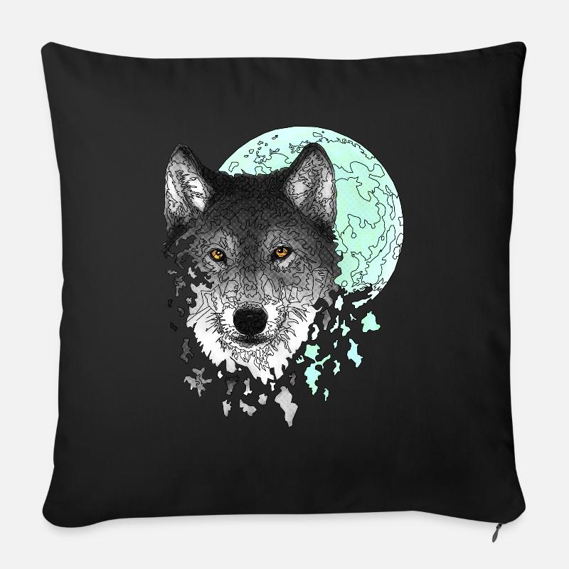 loup - Coussin et housse de 45 x 45 cm - noir
