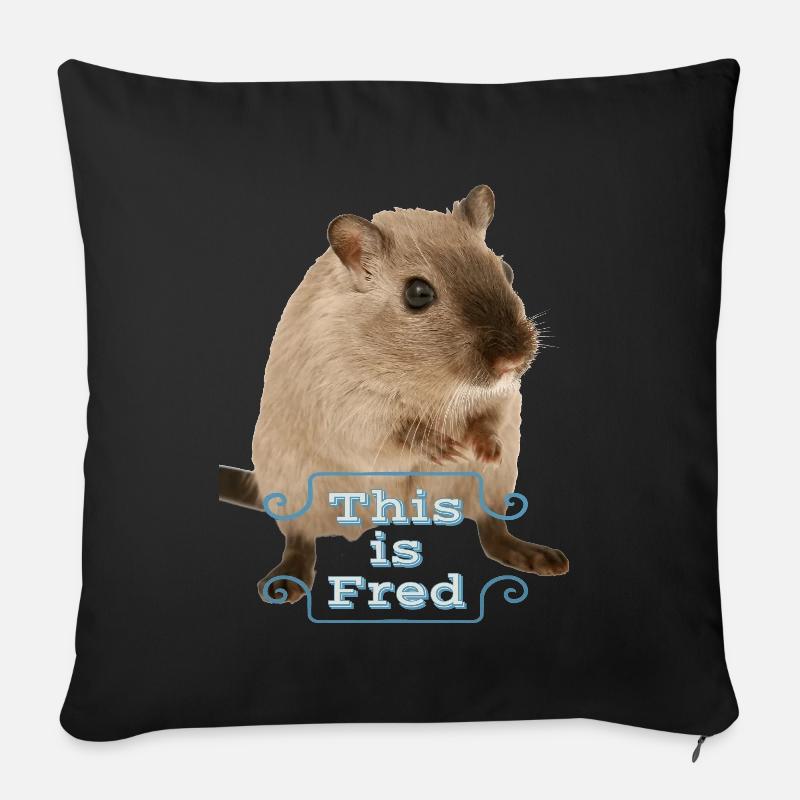 This is fred lustiges süßes maus geschenk idee - Sofakissen mit Füllung 45 x 45 cm - Schwarz
