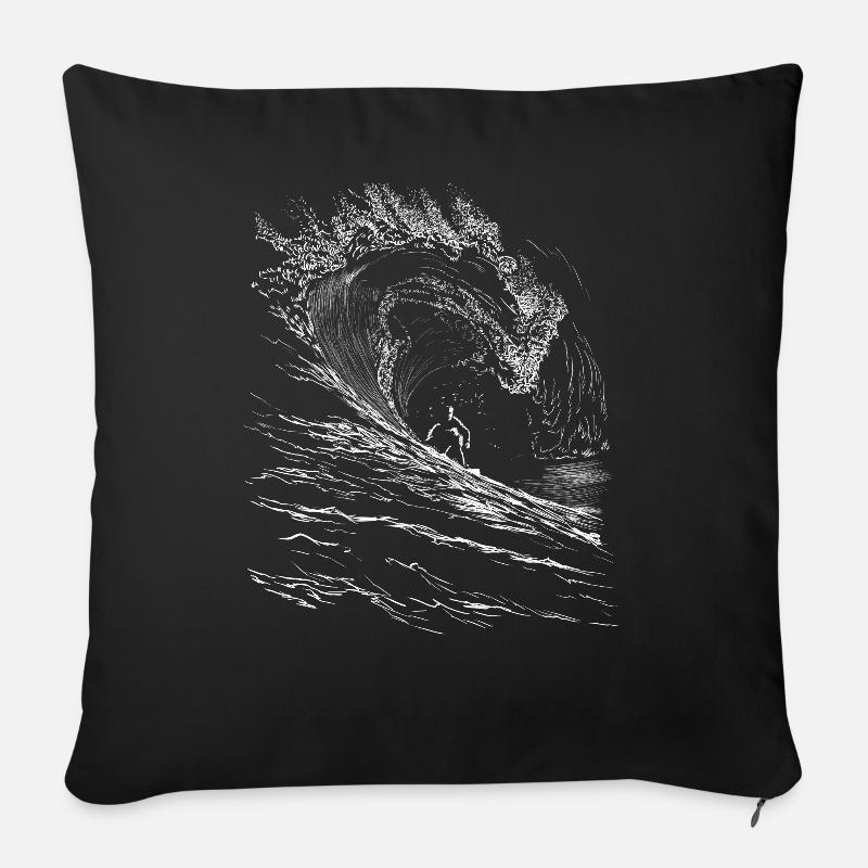 Surfing - Sofakissen mit Füllung 45 x 45 cm - Schwarz