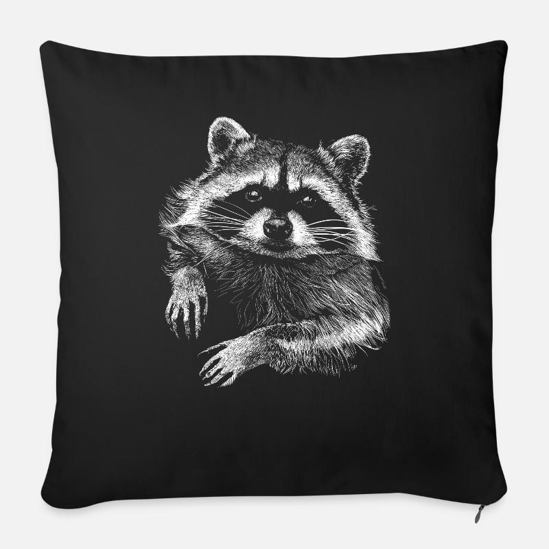 Waschbär - Sofakissen mit Füllung 45 x 45 cm - Schwarz