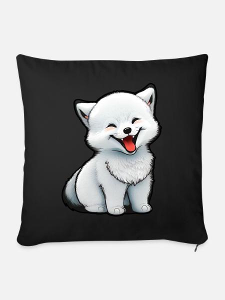 Baby Polarfuchs - Sofakissen mit Füllung 45 x 45 cm - Schwarz