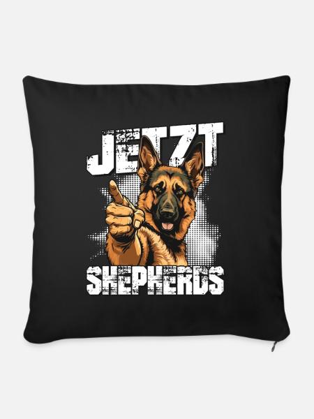 Deutscher Schäferhund Lustiger Spruch Wortspiel - Sofakissen mit Füllung 45 x 45 cm - Schwarz