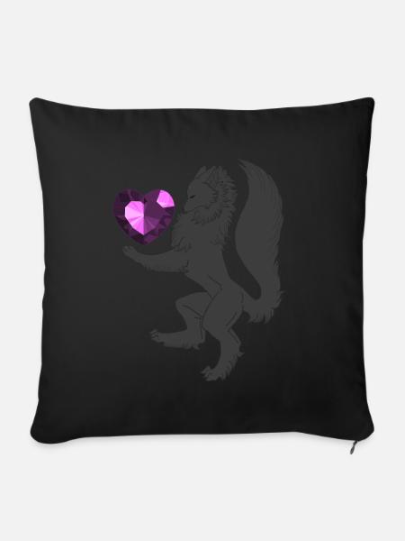 Heraldisch (schwarz/lila) - Sofakissen mit Füllung 45 x 45 cm - Schwarz