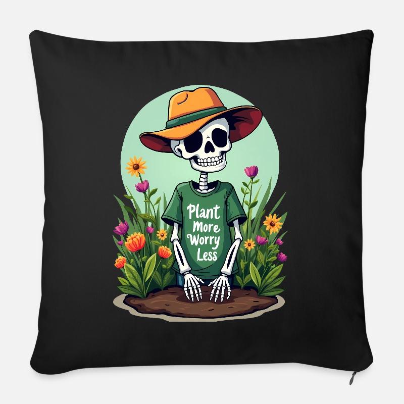 PLANTEZ PLUS, SOUCIEZ-VOUS MOINS - Coussin et housse de 45 x 45 cm - noir