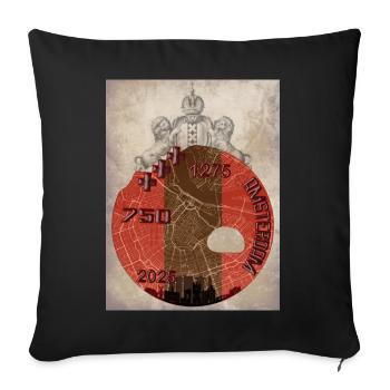Design de chemise Amsterdam 750 - Coussin et housse de 45 x 45 cm - noir - Devant