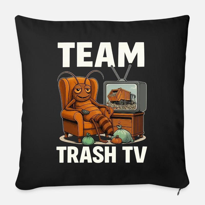 Team Trash TV - Sofakissen mit Füllung 45 x 45 cm - Schwarz