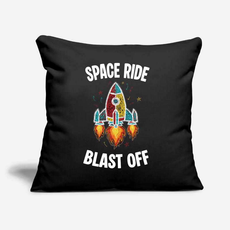 Space Rocket Retro Scribble Blast Off Sofa pillow with filling 45cm x 45cm
