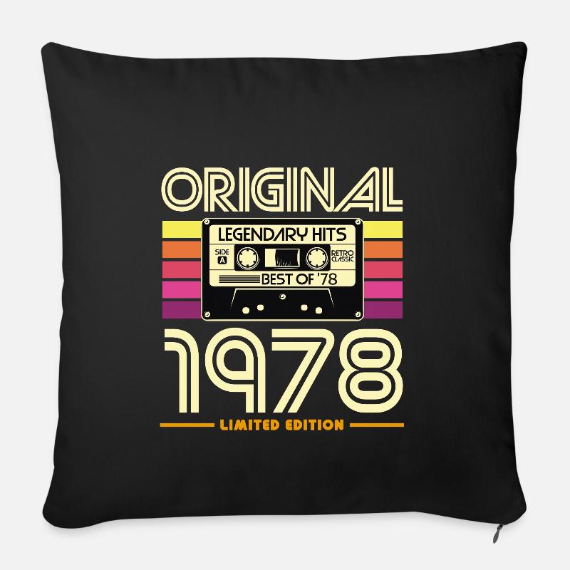 Cassette Retro 1978 Edition - Coussin et housse de 45 x 45 cm - noir