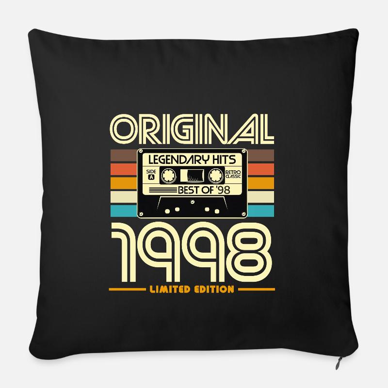 Original 1998 Cassette Rétro Édition - Coussin et housse de 45 x 45 cm - noir
